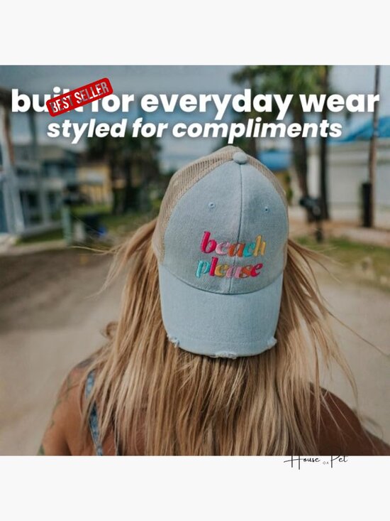 Barn Hair Don\'t Care Baseball Cap - Embroidered Distressed Trucker Hat for main image 4